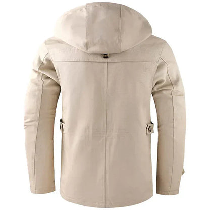 Darius - Veste à capuche avec coque résistante aux intempéries et boutons