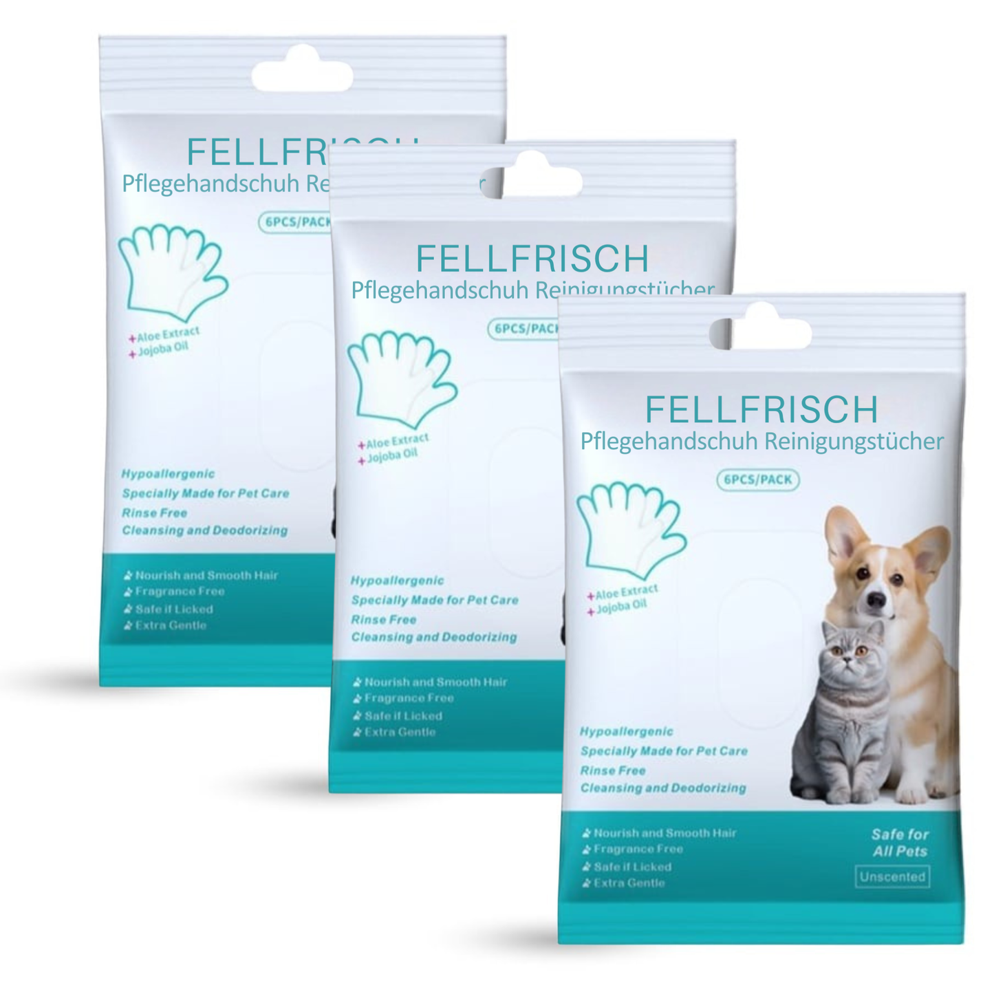 FellFrisch – Pflegehandschuh Reinigungstücher