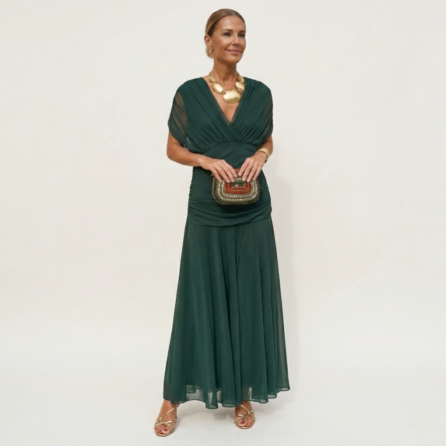 Alondra™ | Robe Longue Florale avec Décolleté en V