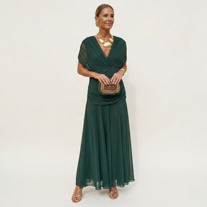 Alondra™ | Robe Longue Florale avec Décolleté en V