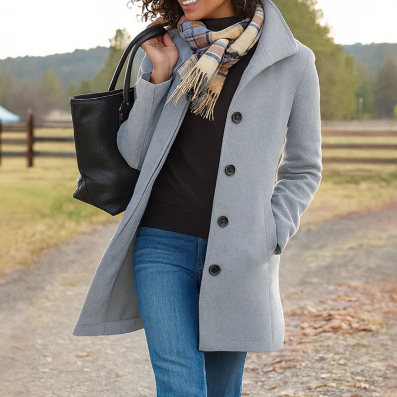 Aubrey | Classic Coat with Buttons for Women | Lunarafi