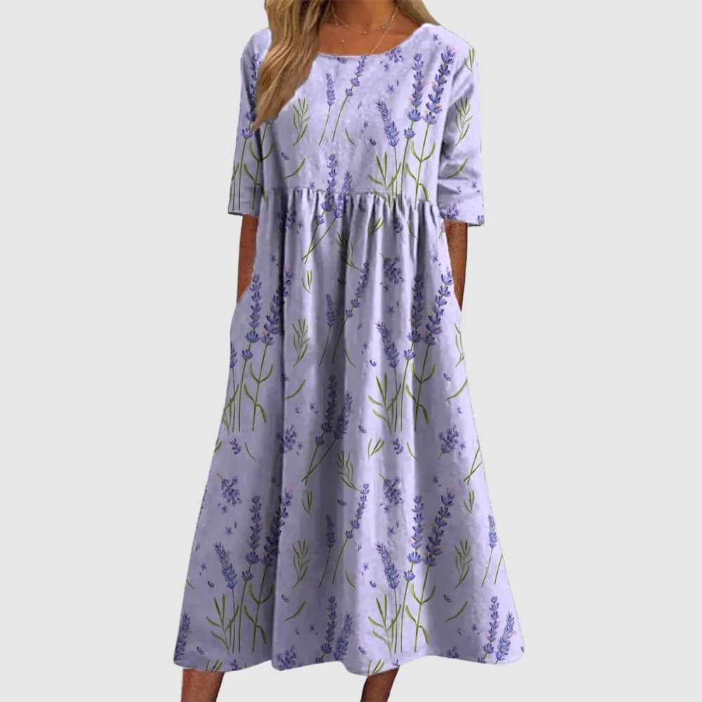 Zoé - Robe boho midi avec imprimé
