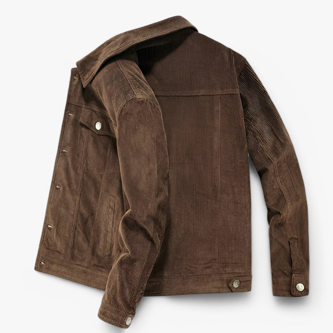 Veste classique en velours côtelé à boutons