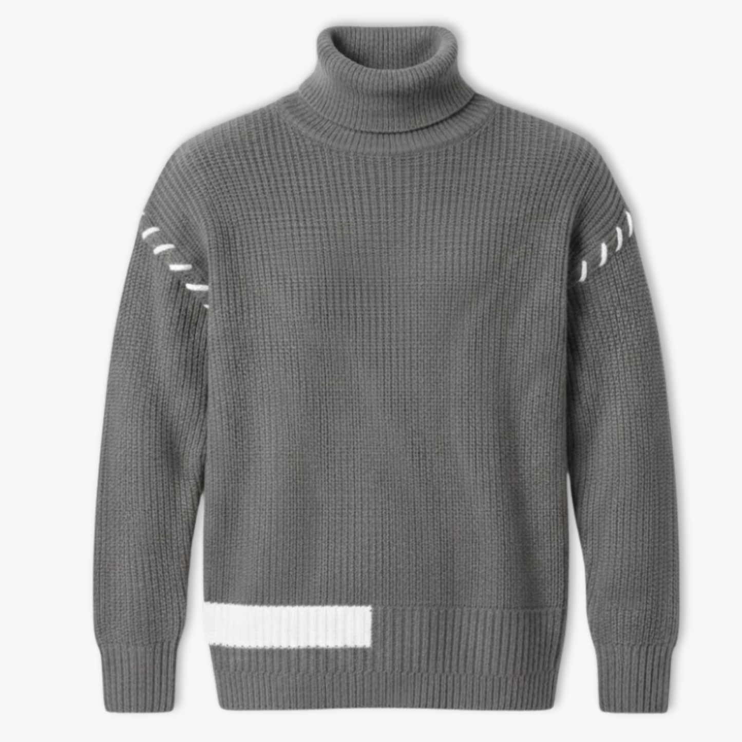 Nouveau pull à col roulé pour homme, style jeune et dynamique, coupe ample et décontractée, tricot chaud à motif patchwork
