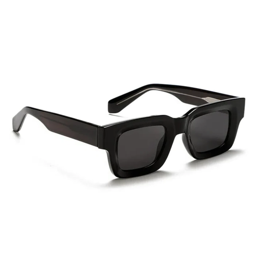 Lunettes de soleil carrées monture épaisse protection UV400 verres TAC unisexe