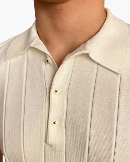 Lucito | Geripptes Baumwoll Polo mit Schlanker Passform