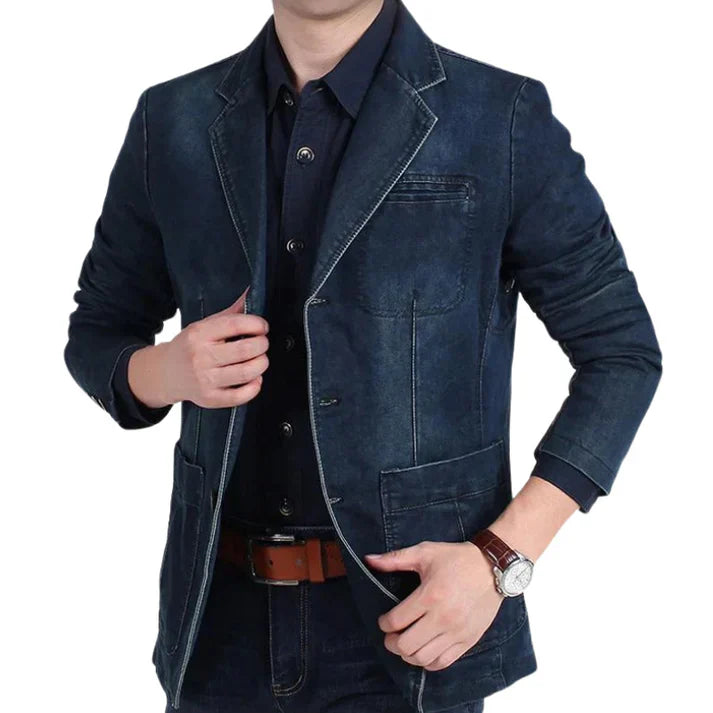 Kelvin | Men Trendy Formal casual Denim blazer
