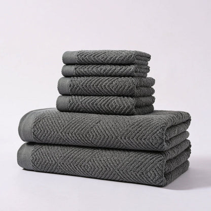 Handtuchset mit Zickzack-Muster – 6-teilig aus 100% Baumwolle