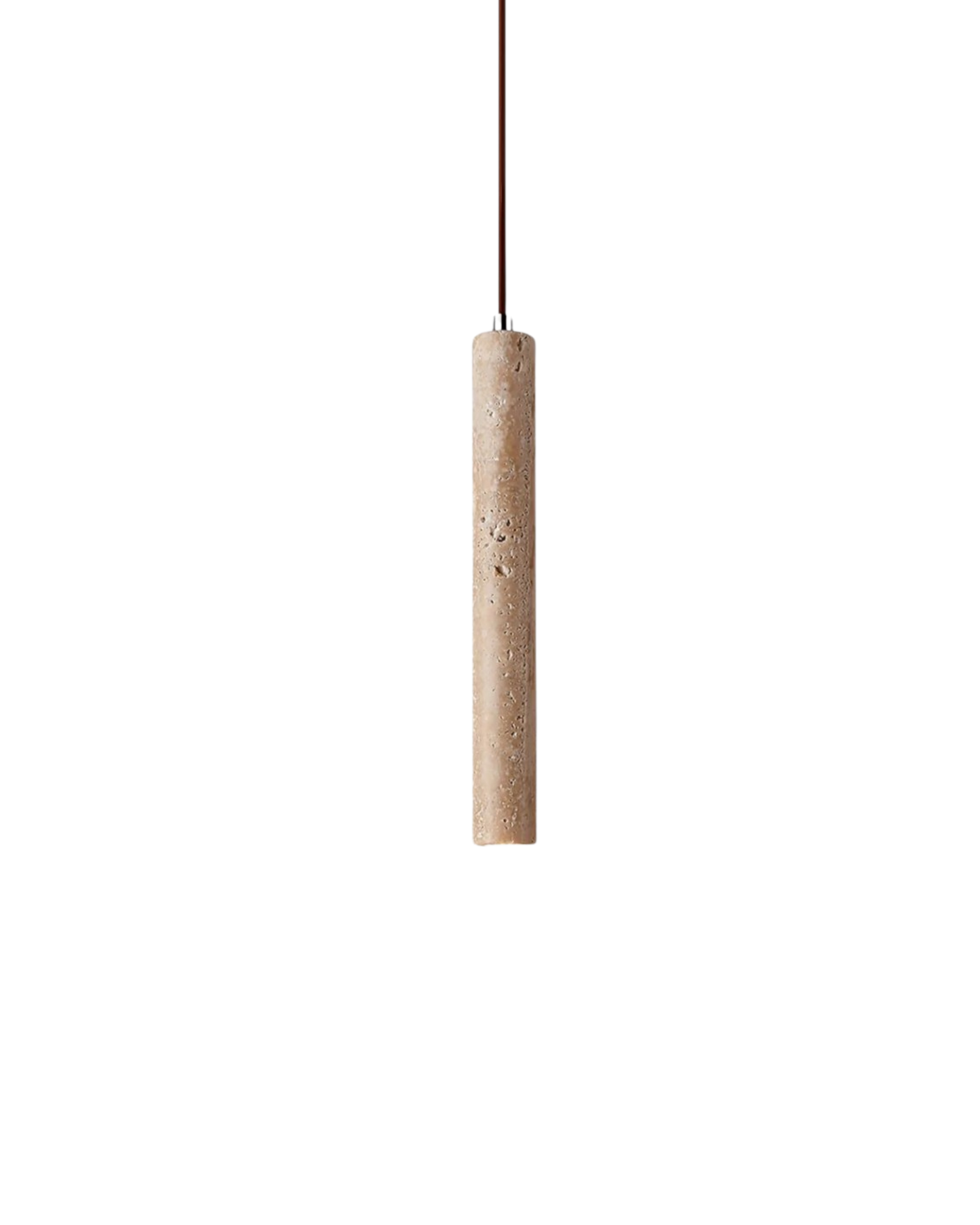 Natuurlijke travertin hanglamp met cilindervormig design voor eetkamer en hal – Japandi natuursteen verlichting | Restfield