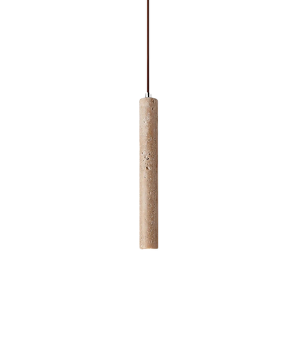 Natuurlijke travertin hanglamp met cilindervormig design voor eetkamer en hal – Japandi natuursteen verlichting | Restfield