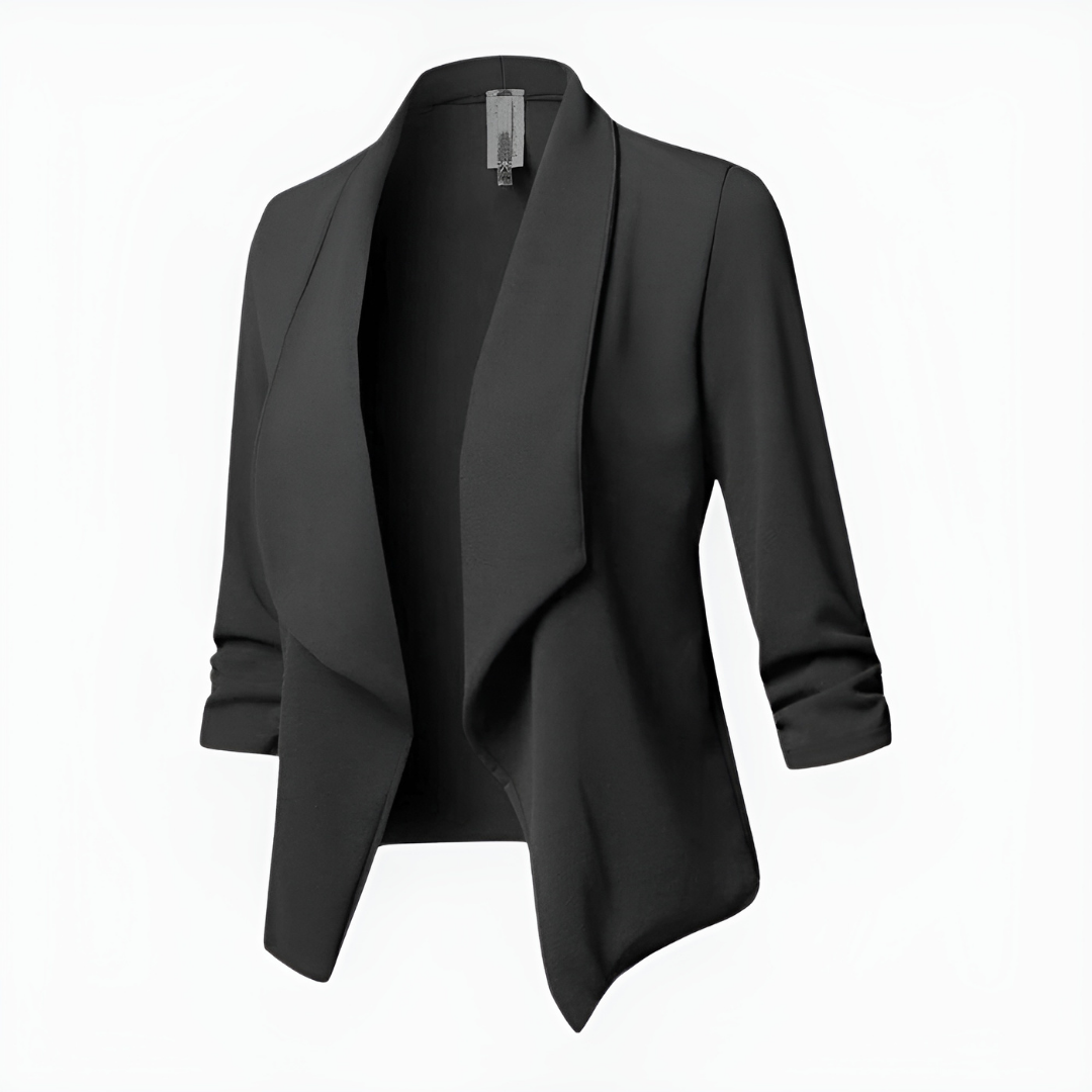 Damen Cropped Offene Front Blazer | Lange Ärmel