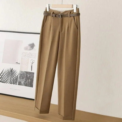 Mila - Pantalon Taille Haute Classique avec Devant Plissé