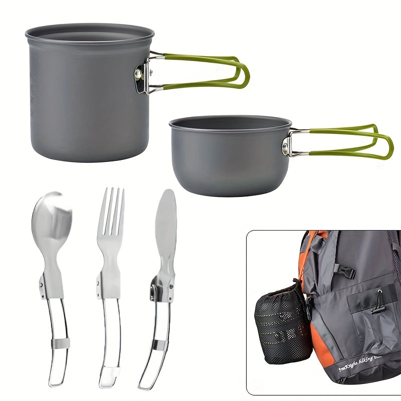 Opvouwbare Kookset van Aluminium Legering – Lichtgewicht en Duurzaam voor Kamperen, Hiking en Picknicken