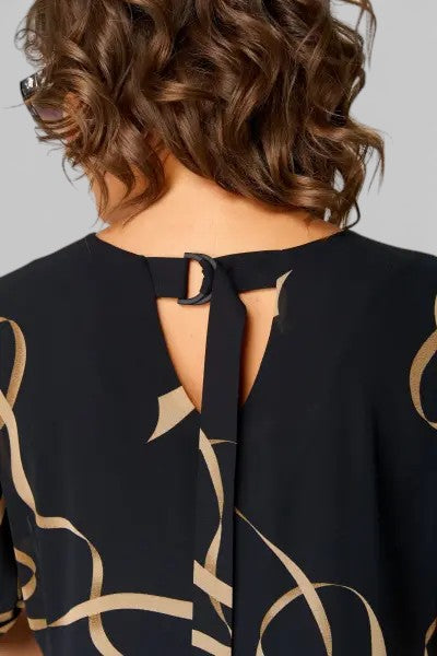 Emma™ | Vestido elegante negro y dorado