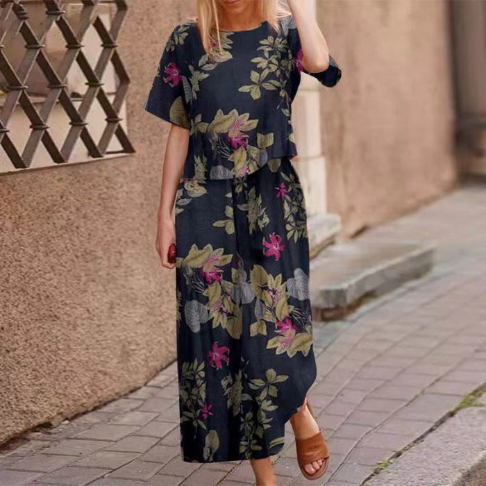 Diofa | Feminines Zweiteiler-Set mit Print und softem Fall