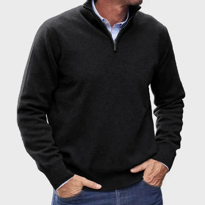 Herren-Pullover mit halbem Reißverschluss – Bequemer klassischer Pullover