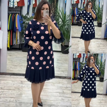 Vitória | Vestido elegante ás bolinhas