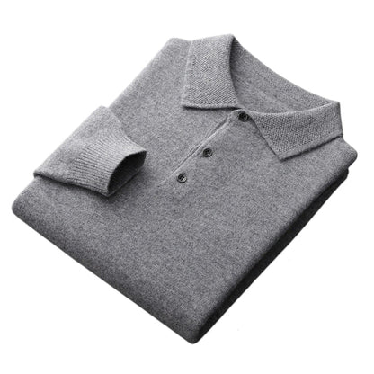 Lazare - Elegantes und Weiches Cashmere-Polo mit Langen Ärmeln für Herren