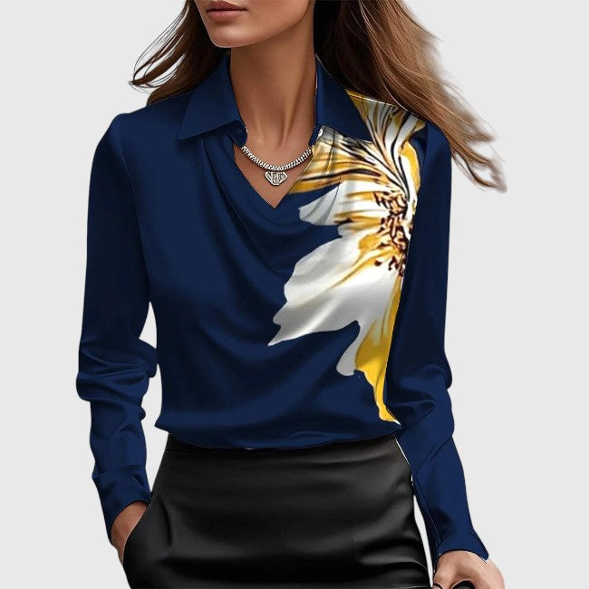 Elowen | Satin Draped Blouse