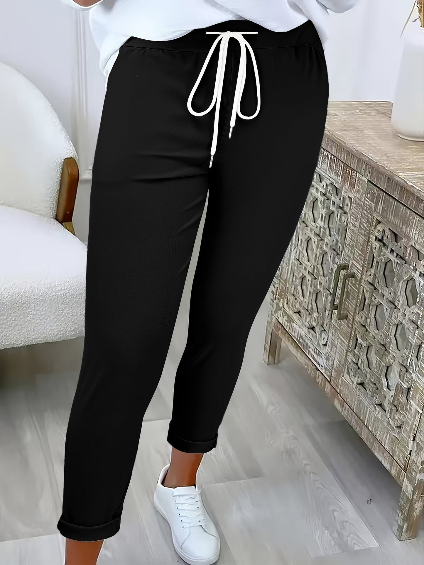 Seline | Joggers met hoge taille voor dames - Casual Broek met koord