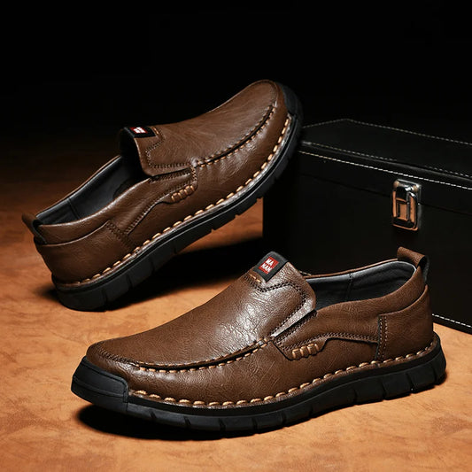 Handcrafted orthopaedic leather loafers for men