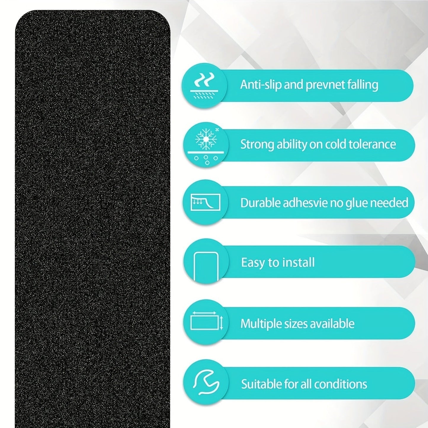 Norvo | 10-Pack Antislip Trapstrips – 80-Grip Zware Rubber voor Binnen & Buiten