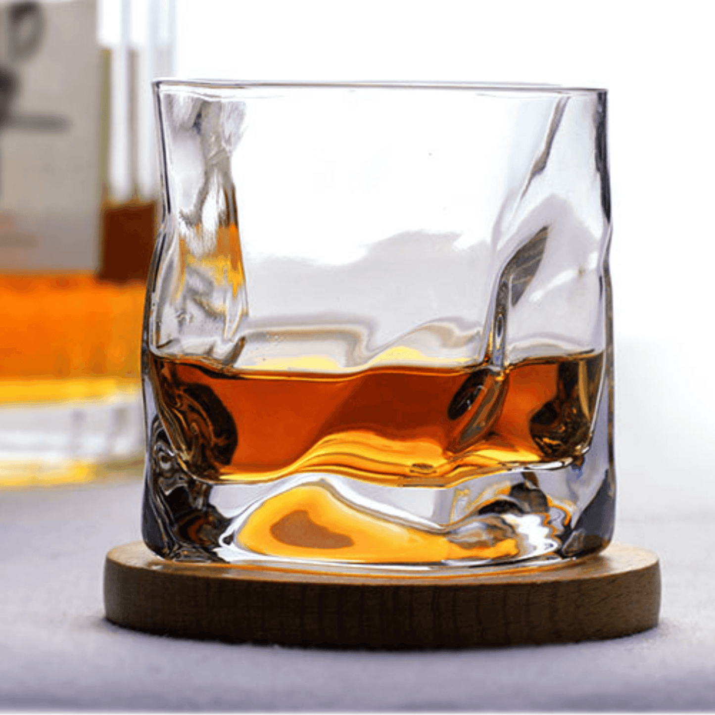 Whiskeyglas Edo Kiriko Japans Kristal Crumple Design Houten Geschenkdoos Handgemaakt | Restfield