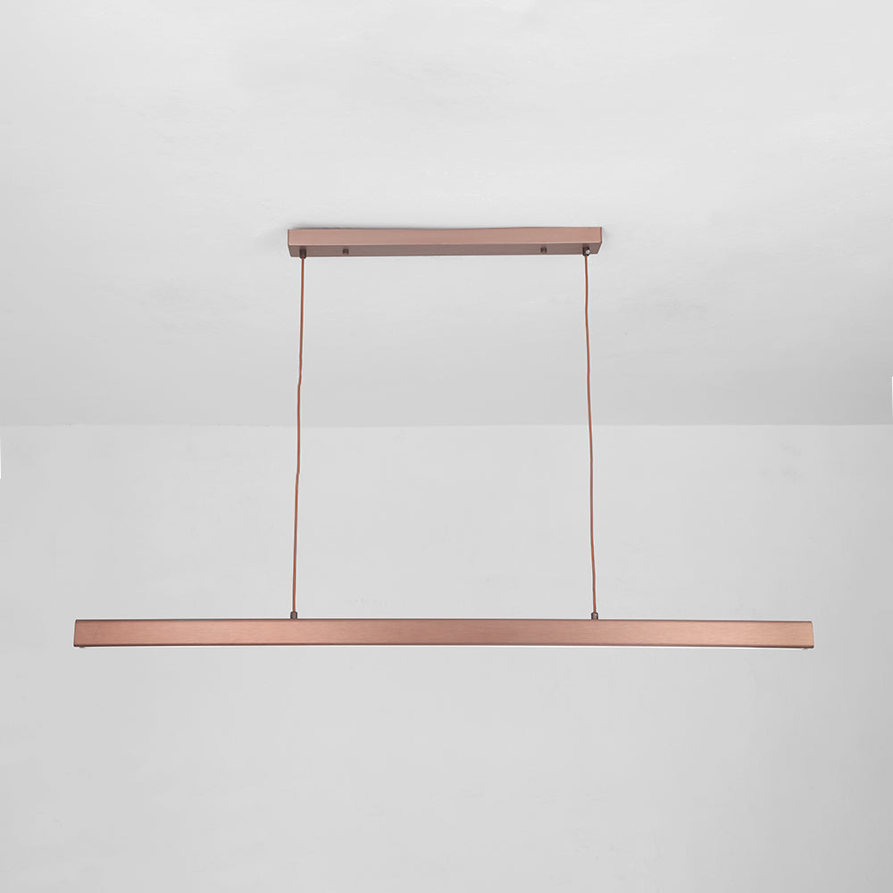 Hanglamp Rechthoekig LED Dimbaar Zwart Bruin Metaal Acryl Eettafel Woonkamer 80-150cm | Restfield