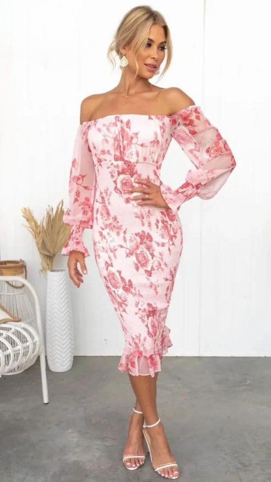 Damen Luxuriöses Midikleid