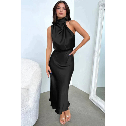 Victoire – Robe maxi de soirée à col halter femme