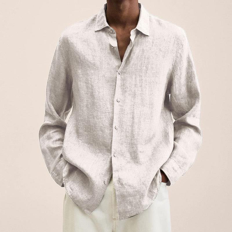 Renaro – Mens Linen Shirt Long Sleeve Slim Fit