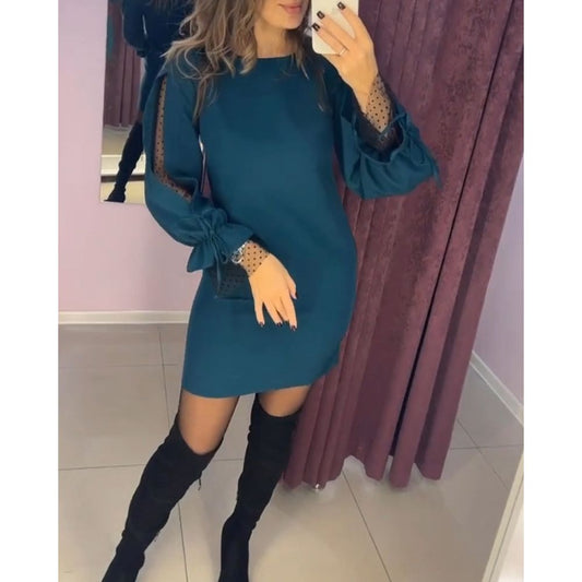 Elamie | Elegantes Minikleid mit Mesh-Ärmeln