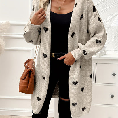 Noretta - Cardigan Tricot Cœur Décontracté