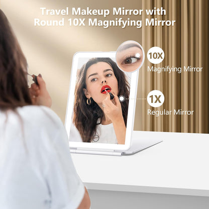 Illuminated Travel Makeup Mirror with Magnifying Feature