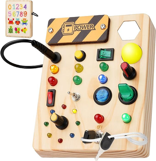 Jouvelia - Montessori-Tafel für Kleinkinder, 27 LED-Lichter – Montessori-Spielzeug für 1 bis 6 Jahre