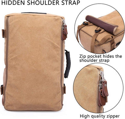 Journeyman Duffel Backpack – Waterproof, Spacious,  Timeless Appeal. Made with Leather  Canvas: Made for Adventures in the Forest, Beach, Airport,  Streets
