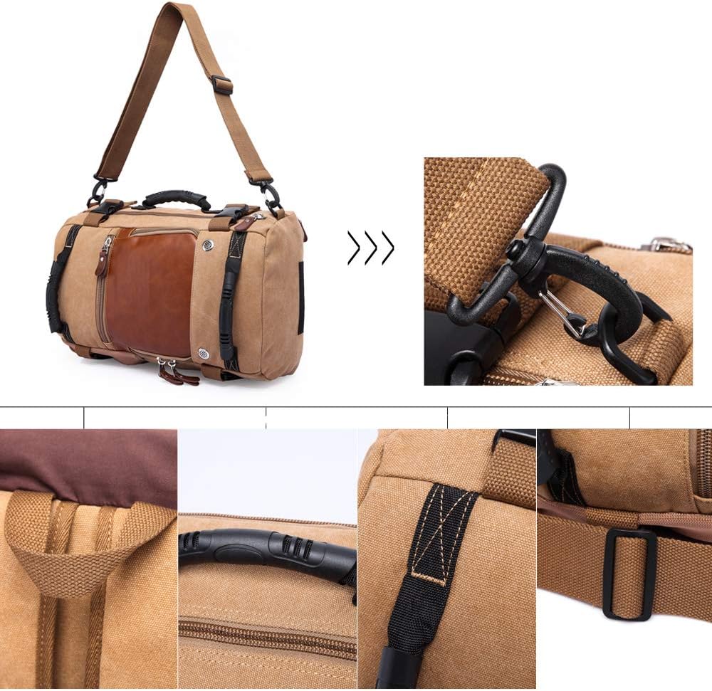 Journeyman Duffel Backpack – Waterproof, Spacious,  Timeless Appeal. Made with Leather  Canvas: Made for Adventures in the Forest, Beach, Airport,  Streets