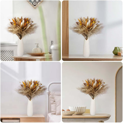 Sosayet Pampas Secas Decoração, 100 Peças Flores Secas Naturais 40-44 cm, Ramos de Flores Secas Naturais Decoração para a Casa, Erva de Pampa Fofa para Decoração Boho Festas Casamentos