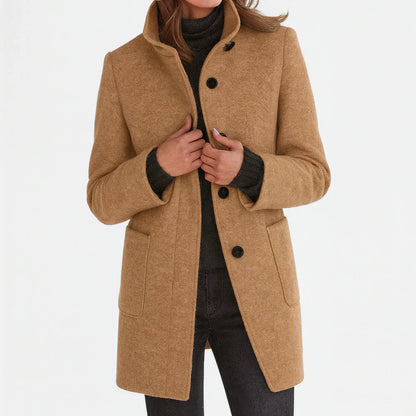 Arvey - Elegant mid-length wool coat with high collar
