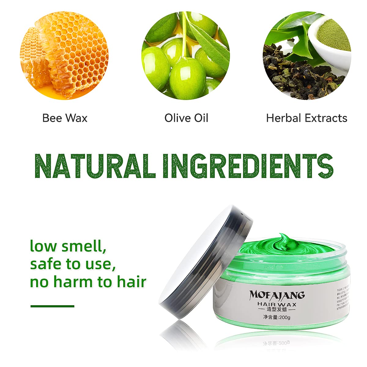 Mofajang® by JesseVance Manhattan: The Only Colored Hair Wax Styling Pomade with Bold Colors, Strong Hold, Simple Style, No Risk, & No Commitment