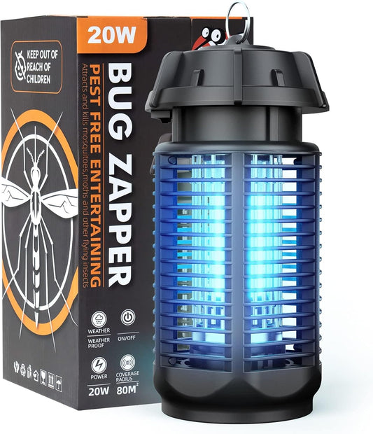 Elektrische Vliegenvanger met 20W UV-licht en 4200V Rooster, IPX4 Waterdicht – Zeytra
