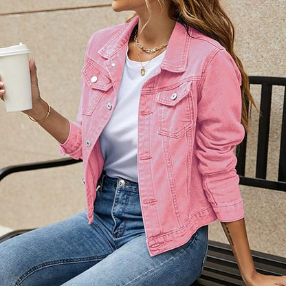 Damen Gekürzt Jacke | Knopfverschluss