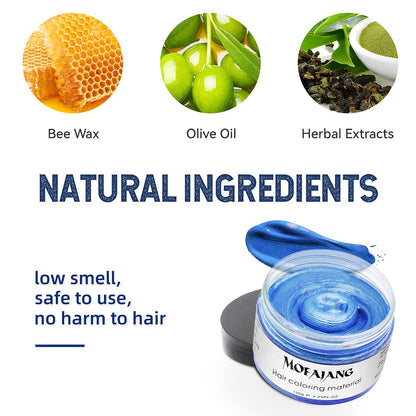 Mofajang® by JesseVance Manhattan: The Only Colored Hair Wax Styling Pomade with Bold Colors, Strong Hold, Simple Style, No Risk, & No Commitment