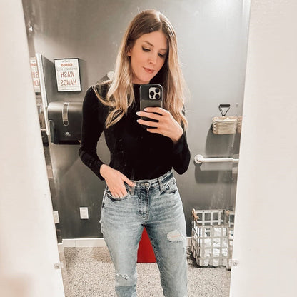 MOCK TURTLENECK LONG SLEEVE BODYSUIT