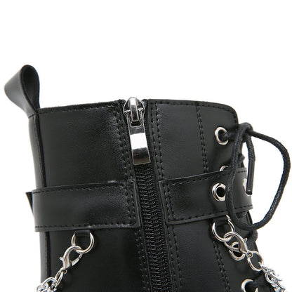 Botas de Plataforma Negras para Mujeres | Estilo Punk con Tacón Grueso