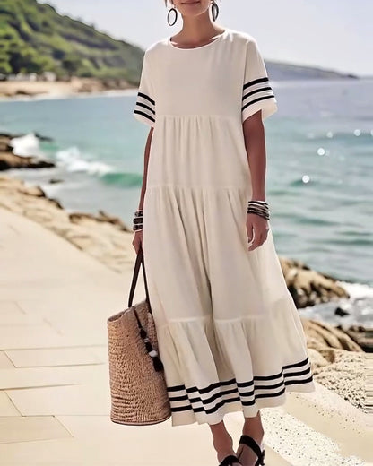 Trendy Vacation Dress Short Sleeves
