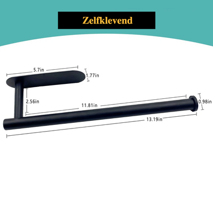 Stick & Grip No-Drill Adhesive Paper Towel & Toilet Roll Holder – Space-Saving Wall Organizer for Kitchen & Bathroom