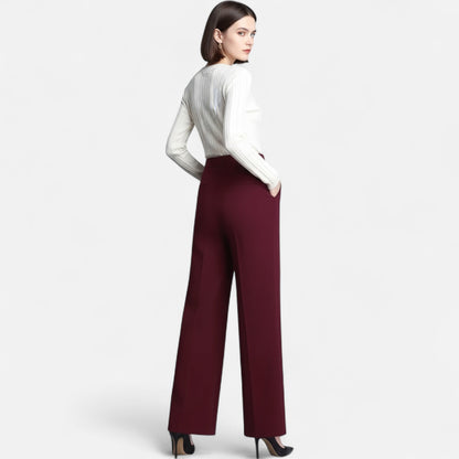 Valmonti | Women’s High-Waist Wide-Leg Trousers