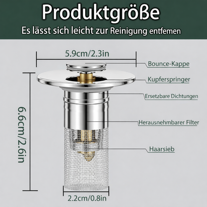 Sink Drain Plug | Stainless Steel Clog-Resistant Filter | FilterPro