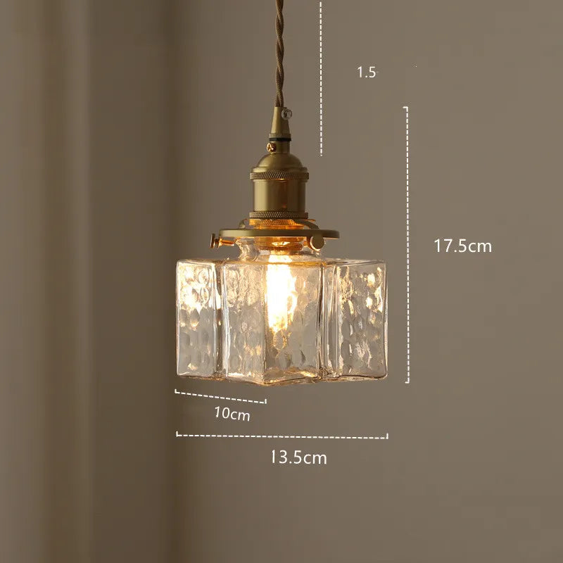 Oro Retro | Luxe Glazen Hanglamp – Gouden Accenten – Vintage Design